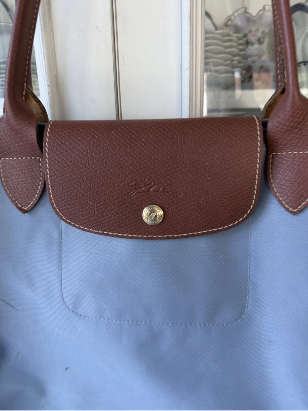 Longchamp Le Pliage Tote & Shoulder Bag, M Gray Blue Nylon - Picture 2 of 7